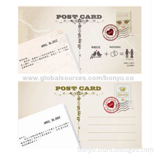 Post card printing, made of c2s art paper and looks luxury, customized designs are accepted